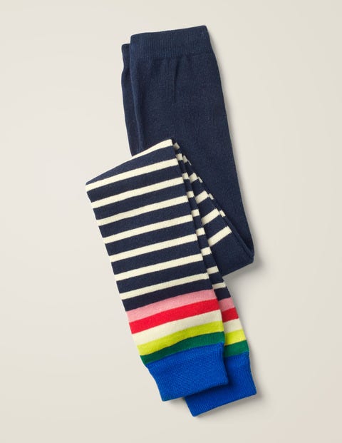 Collant Sans Pieds À Motifs - Rayé multi avec bas arc-en-ciel Collant Sans Pieds À Motifs - Rayé multi avec bas arc-en-ciel
