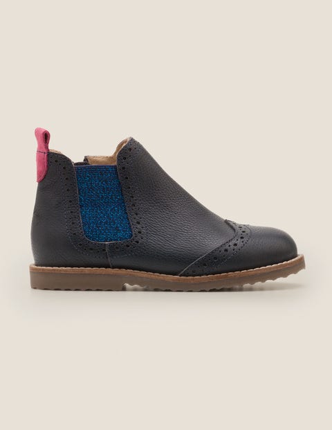 Leather Chelsea Boots - Navy Blue Leather Chelsea Boots - Navy Blue
