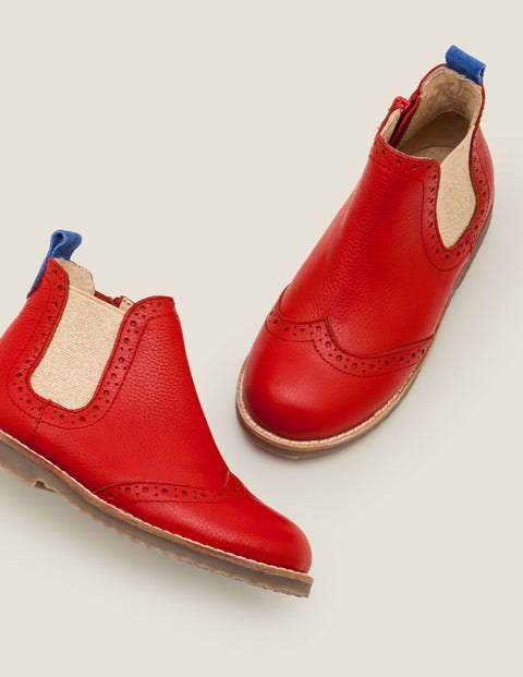 Chelsea-Boots Aus Leder - Rockabilly-Rot Chelsea-Boots Aus Leder - Rockabilly-Rot