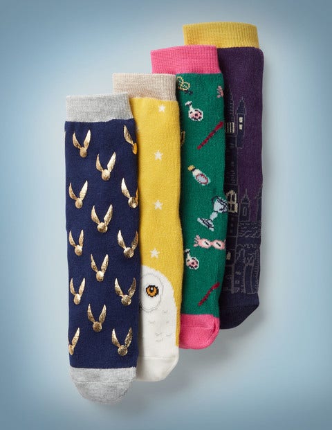 4 Paires De Chaussettes Harry Potter - Motif sorcellerie 4 Paires De Chaussettes Harry Potter - Motif sorcellerie