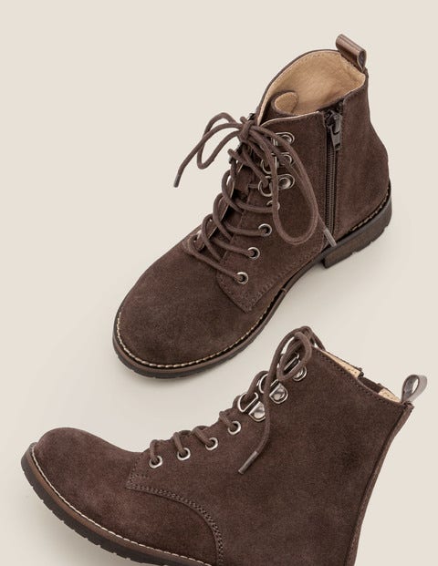 Suede Lace Up Boots - Night Owl Grey Suede Lace Up Boots - Night Owl Grey