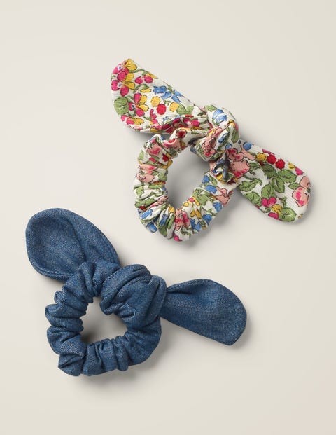 2 Pack Bow Hairbands - Chalky Pink Berry Flower 2 Pack Bow Hairbands - Chalky Pink Berry Flower