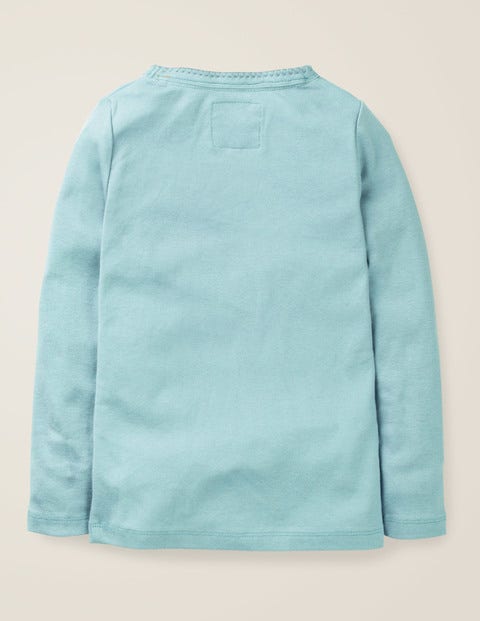 Long-Sleeved Rosebud T-Shirt - Ice Blue Long-Sleeved Rosebud T-Shirt - Ice Blue