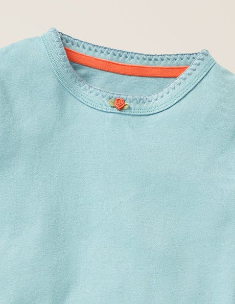 Long-Sleeved Rosebud T-Shirt - Ice Blue Long-Sleeved Rosebud T-Shirt - Ice Blue
