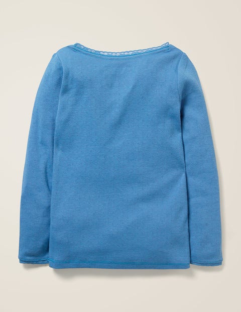 Supersoft Pointelle T-Shirt - Elizabethan Blue Supersoft Pointelle T-Shirt - Elizabethan Blue