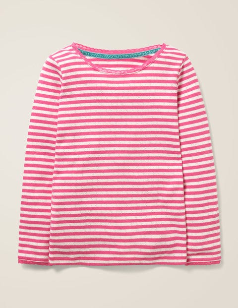 Supersoft Pointelle T-Shirt - Pink Sorbet/Ivory Supersoft Pointelle T-Shirt - Pink Sorbet/Ivory