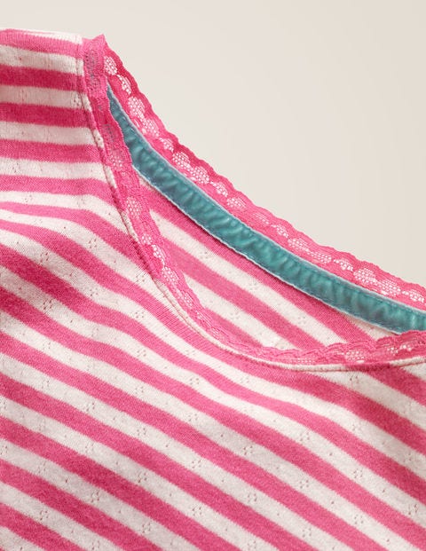 Supersoft Pointelle T-Shirt - Pink Sorbet/Ivory Supersoft Pointelle T-Shirt - Pink Sorbet/Ivory