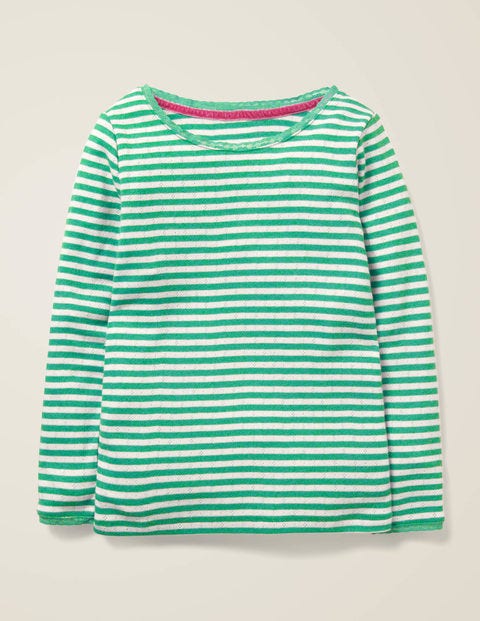 Supersoft Pointelle T-Shirt - Asparagus Green/Ivory Supersoft Pointelle T-Shirt - Asparagus Green/Ivory