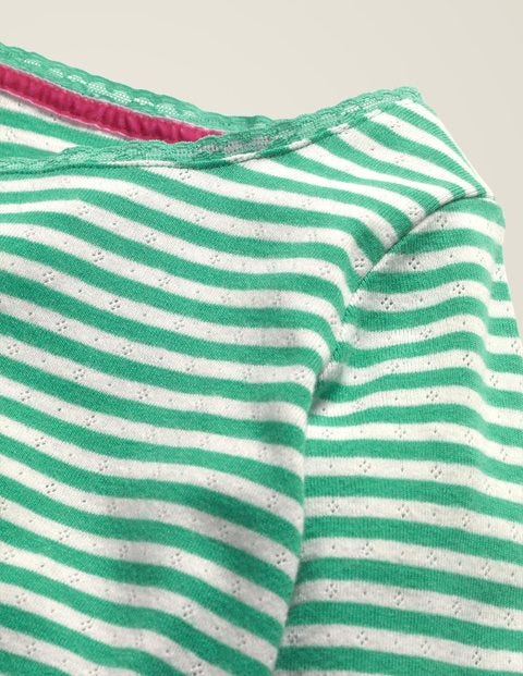 Supersoft Pointelle T-Shirt - Asparagus Green/Ivory Supersoft Pointelle T-Shirt - Asparagus Green/Ivory