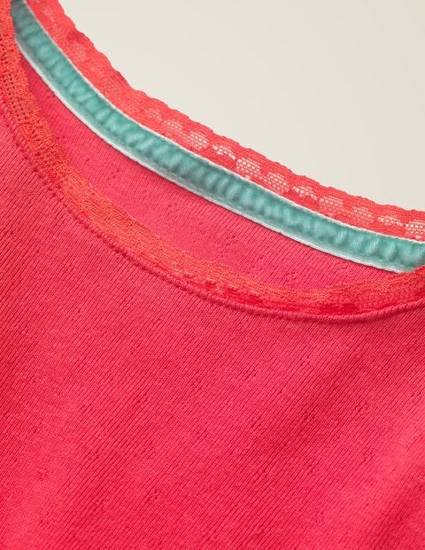 Supersoft Pointelle T-Shirt - Carmine Red Supersoft Pointelle T-Shirt - Carmine Red