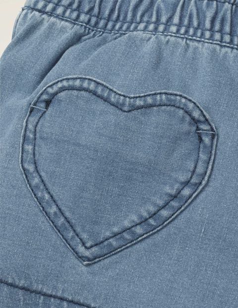 Heart Pocket Shorts - Chambray Blue Heart Pocket Shorts - Chambray Blue
