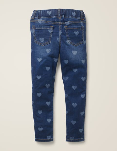 Denim-Leggings Mit Adventure-Flex - Mittleres Vintageblau, Herzen Denim-Leggings Mit Adventure-Flex - Mittleres Vintageblau, Herzen