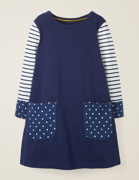 Fun Pocket Jersey Dress - College Blue/Spot Fun Pocket Jersey Dress - College Blue/Spot