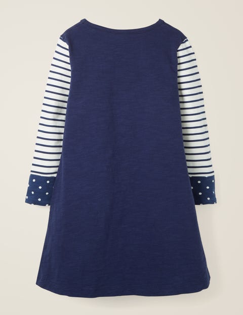 Fun Pocket Jersey Dress - College Blue/Spot Fun Pocket Jersey Dress - College Blue/Spot