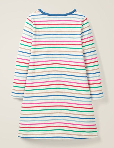 Witziges Jerseykleid Mit Tasche - Regenbogen/Bunt, Gestreift Witziges Jerseykleid Mit Tasche - Regenbogen/Bunt, Gestreift