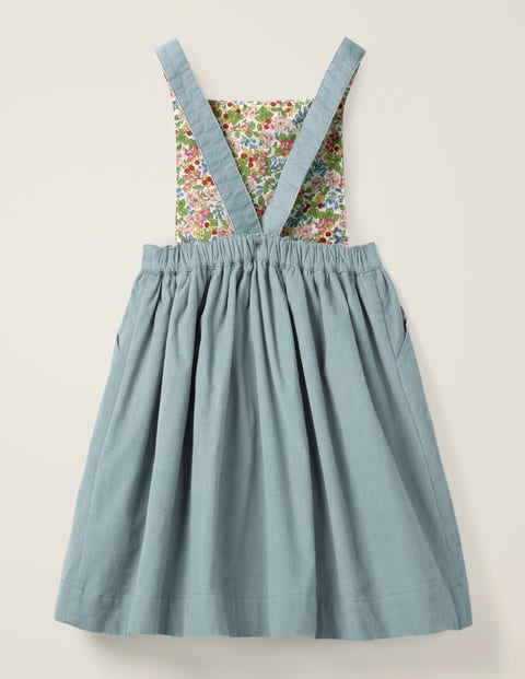 Embroidered Pinafore Dress - Breeze Blue/Bunny Embroidered Pinafore Dress - Breeze Blue/Bunny