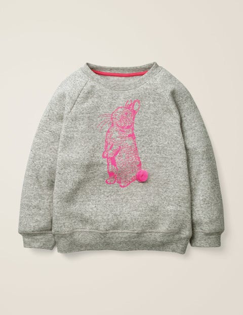 Printed Pet Pals Sweatshirt - Grey Marl Bunny Printed Pet Pals Sweatshirt - Grey Marl Bunny