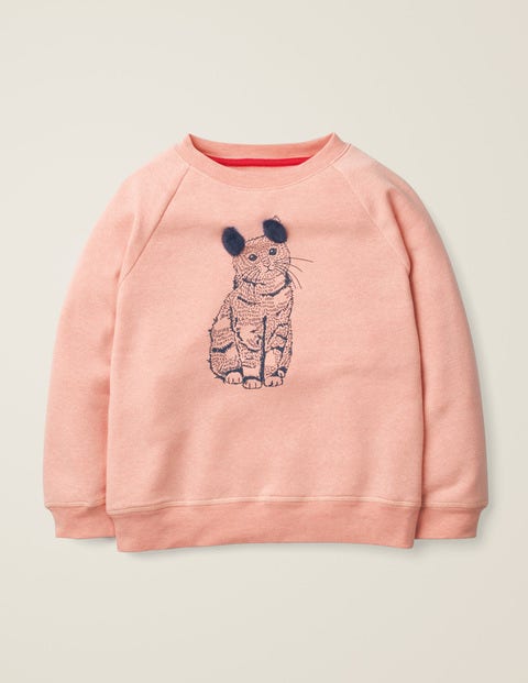 Printed Pet Pals Sweatshirt - Provence Dusty Pink Marl Cat Printed Pet Pals Sweatshirt - Provence Dusty Pink Marl Cat