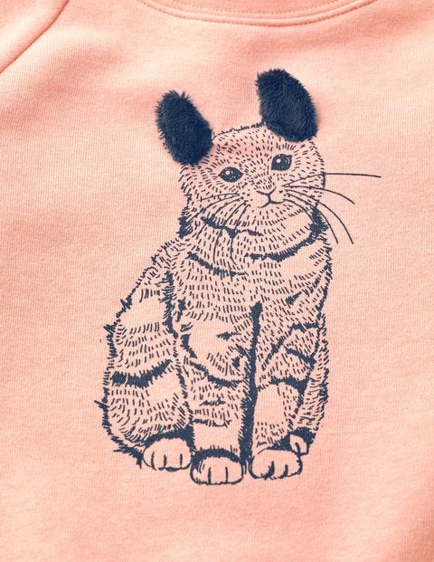 Printed Pet Pals Sweatshirt - Provence Dusty Pink Marl Cat Printed Pet Pals Sweatshirt - Provence Dusty Pink Marl Cat
