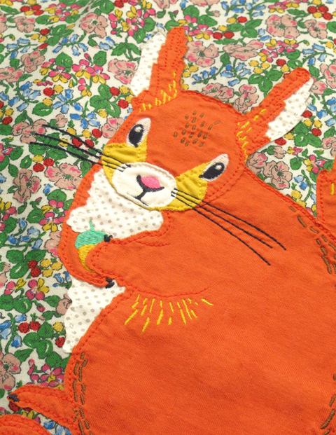 Big Appliqué Jersey Dress - Multi Flower Berry Squirrel Big Appliqué Jersey Dress - Multi Flower Berry Squirrel