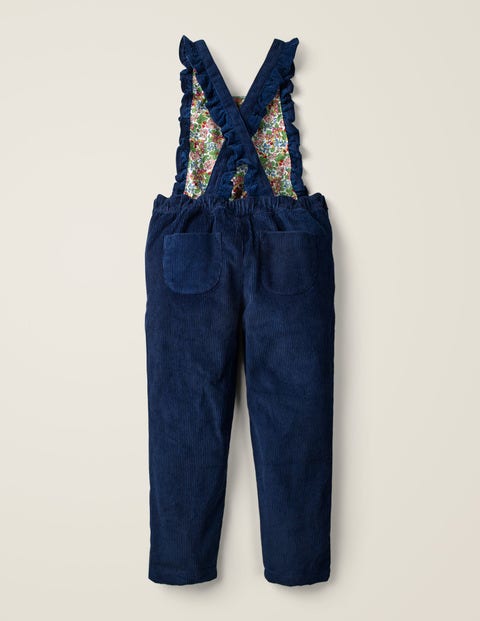Chunky Cord Frill Overalls - Navy Chunky Cord Frill Overalls - Navy