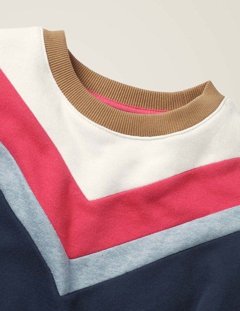 Sportliches Chevron-Jerseykleid - Dunkelblau Sportliches Chevron-Jerseykleid - Dunkelblau