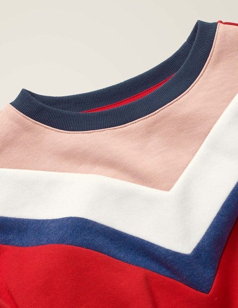 Sporty Chevron Jersey Dress - Carmine Red Sporty Chevron Jersey Dress - Carmine Red