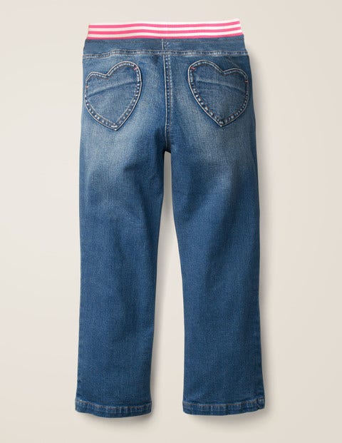 Heart Patch Jeans - Mid Vintage Denim Heart Patch Jeans - Mid Vintage Denim