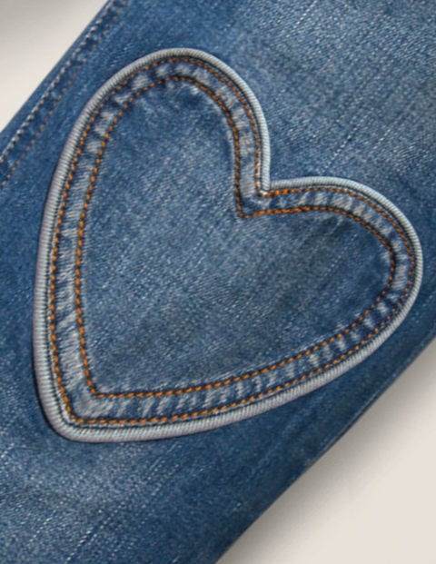 Heart Patch Jeans - Mid Vintage Heart Patch Jeans - Mid Vintage