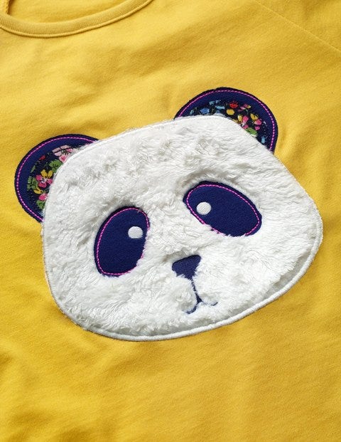 T-Shirt Mit Tiergesicht - Senfgelb, Panda T-Shirt Mit Tiergesicht - Senfgelb, Panda