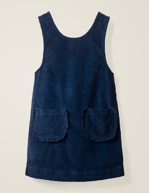 Schürzenkleid Aus Cord Mit Taschen - Schuluniform-Navy Schürzenkleid Aus Cord Mit Taschen - Schuluniform-Navy