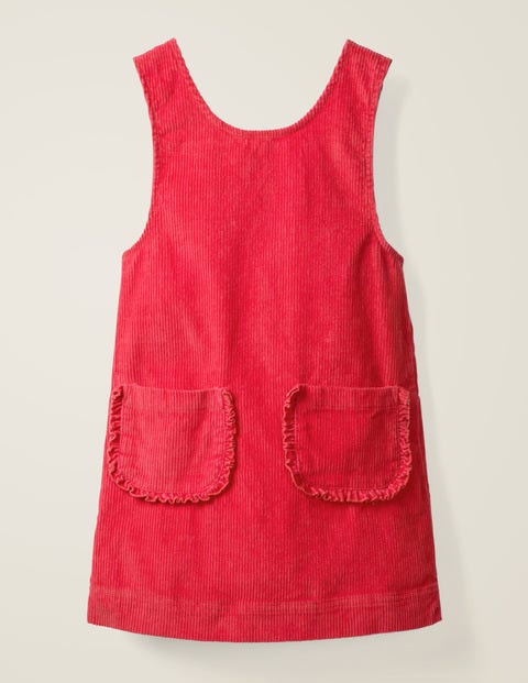Robe Chasuble En Velours Côtelé À Poches - Rouge tarte aux fraises Robe Chasuble En Velours Côtelé À Poches - Rouge tarte aux fraises