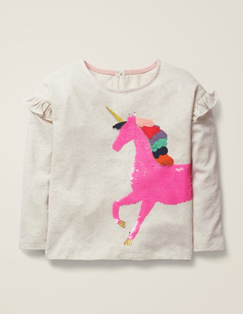 Colour-Change Sequin T-Shirt - Oatmeal Unicorn Colour-Change Sequin T-Shirt - Oatmeal Unicorn