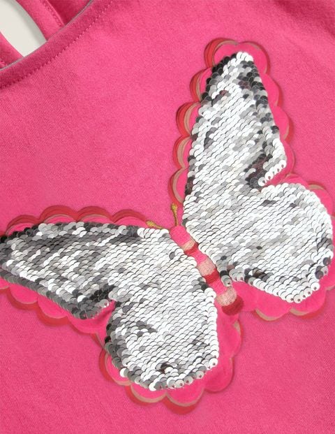 Colour-Change Sequin T-Shirt - Pink Sorbet Butterfly Colour-Change Sequin T-Shirt - Pink Sorbet Butterfly