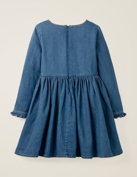 Embroidered Detail Dress - Chambray Embroidered Detail Dress - Chambray