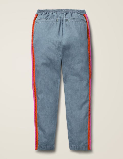 green side stripe pants