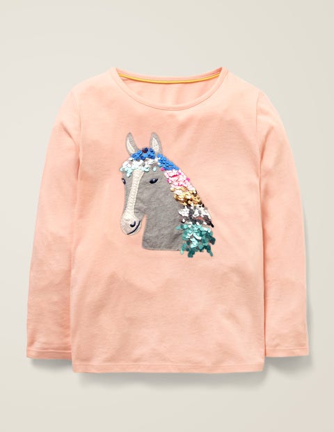 Sequin Animal T-Shirt - Provence Dusty Pink Horse Sequin Animal T-Shirt - Provence Dusty Pink Horse