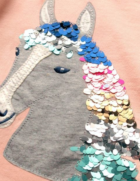 Sequin Animal T-Shirt - Provence Dusty Pink Horse Sequin Animal T-Shirt - Provence Dusty Pink Horse