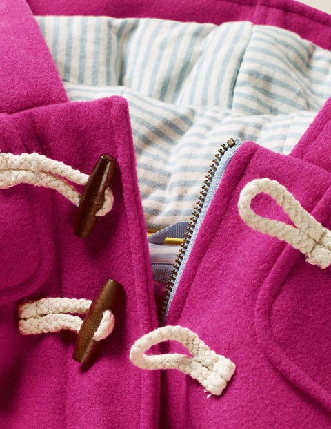Wool Duffle Coat - Shocking Pink Wool Duffle Coat - Shocking Pink