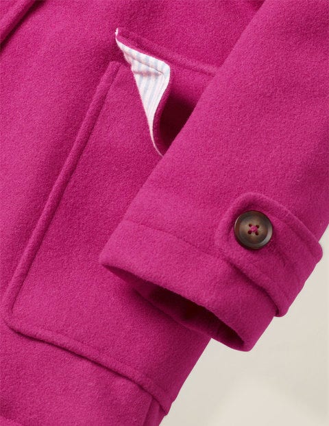 Wool Duffle Coat - Shocking Pink Wool Duffle Coat - Shocking Pink