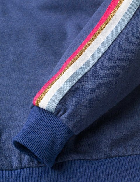 Hoodie Mit Streifendetail - Dunkelblau Hoodie Mit Streifendetail - Dunkelblau