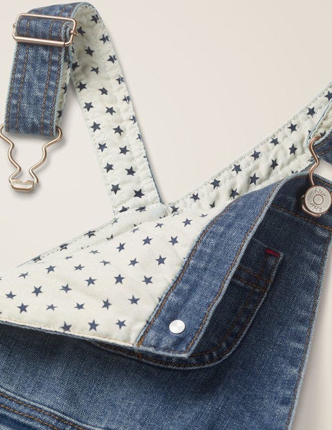 Skinny Fit Dungarees - Mid Vintage Denim Skinny Fit Dungarees - Mid Vintage Denim