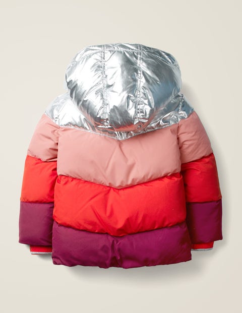 Kuschelige Jacke Mit Wattierung - Silber/Paprikarot, Chevron Kuschelige Jacke Mit Wattierung - Silber/Paprikarot, Chevron