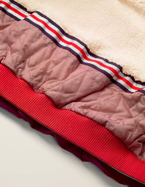 Kuschelige Jacke Mit Wattierung - Silber/Paprikarot, Chevron Kuschelige Jacke Mit Wattierung - Silber/Paprikarot, Chevron