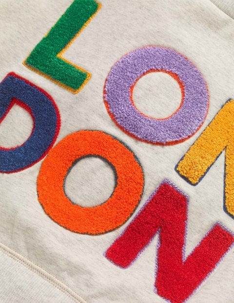 Slogan Sweatshirt - Oatmeal Marl London Slogan Sweatshirt - Oatmeal Marl London