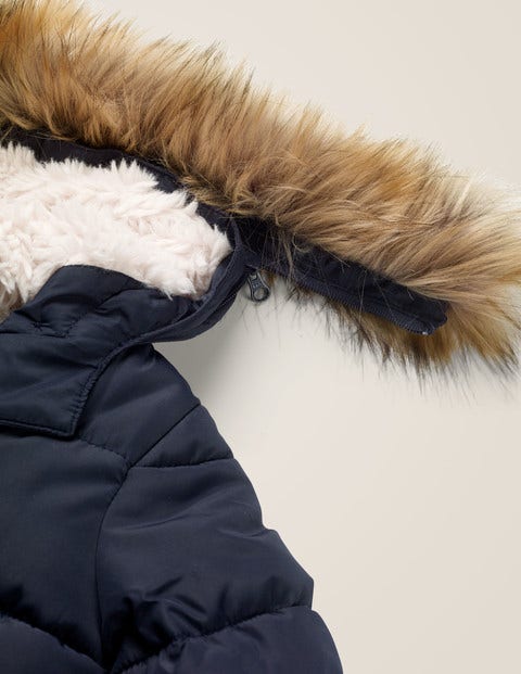 Longline Padded Jacket - Navy Longline Padded Jacket - Navy