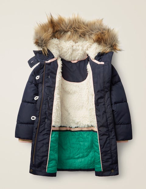 Longline Padded Jacket - Navy Longline Padded Jacket - Navy