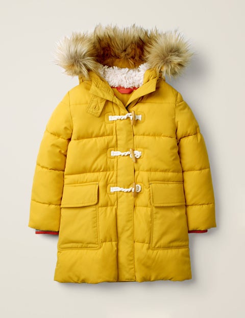 Lange Jacke Mit Wattierung - Warmes Gelb Lange Jacke Mit Wattierung - Warmes Gelb