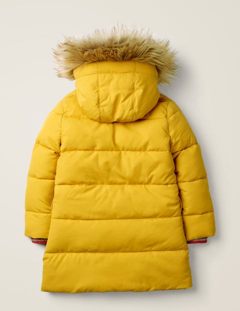 Lange Jacke Mit Wattierung - Warmes Gelb Lange Jacke Mit Wattierung - Warmes Gelb