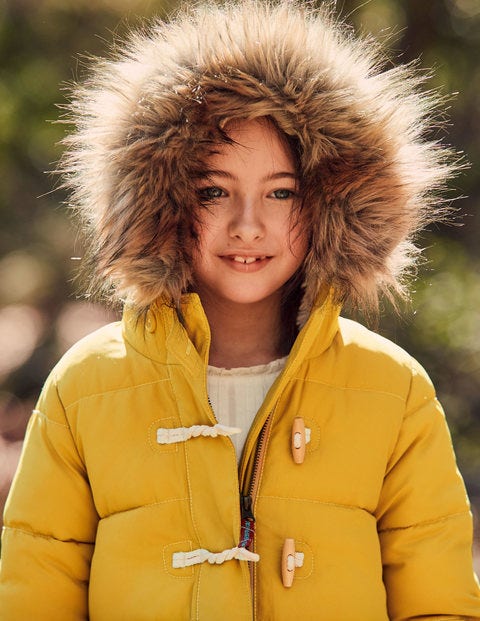 Lange Jacke Mit Wattierung - Warmes Gelb Lange Jacke Mit Wattierung - Warmes Gelb